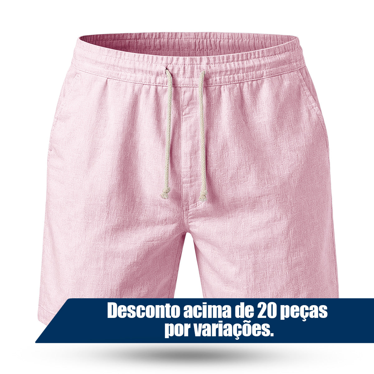 Bermuda Short Linho Masculino Básico Diversas Cores