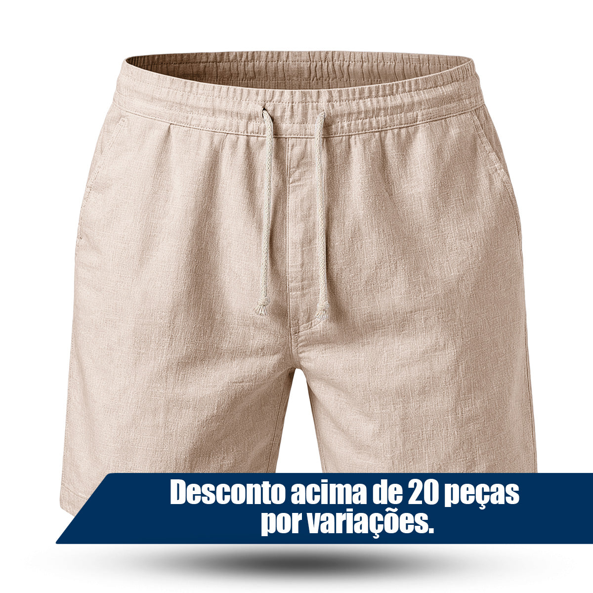 Bermuda Short Linho Masculino Básico Diversas Cores