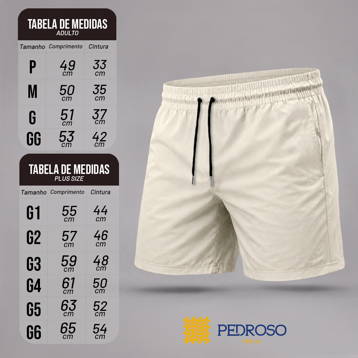 Bermuda Tactel Elastano Masculina (10 PEÇAS POR VARIAÇÃO)