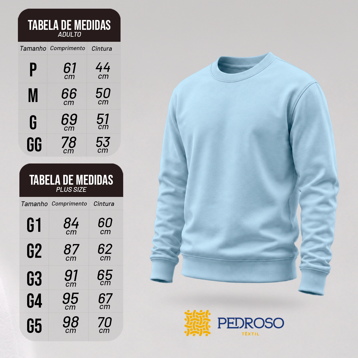 Blusa Moletom Careca Lisa Premium Slim Algodão Mácio