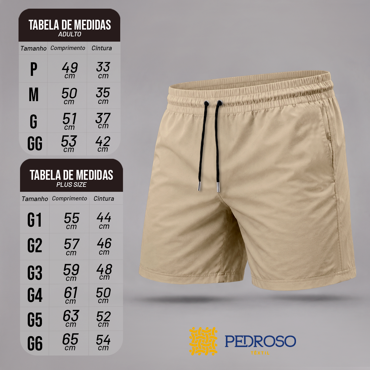 Bermuda Tactel Elastano Masculina (10 PEÇAS POR VARIAÇÃO)