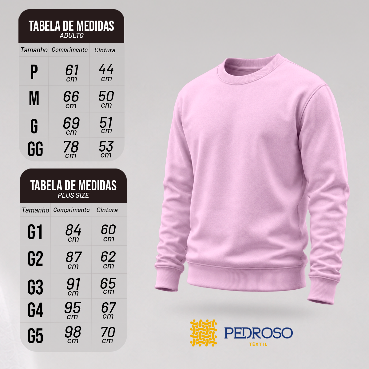 Blusa Moletom Careca Lisa Premium Slim Algodão Mácio