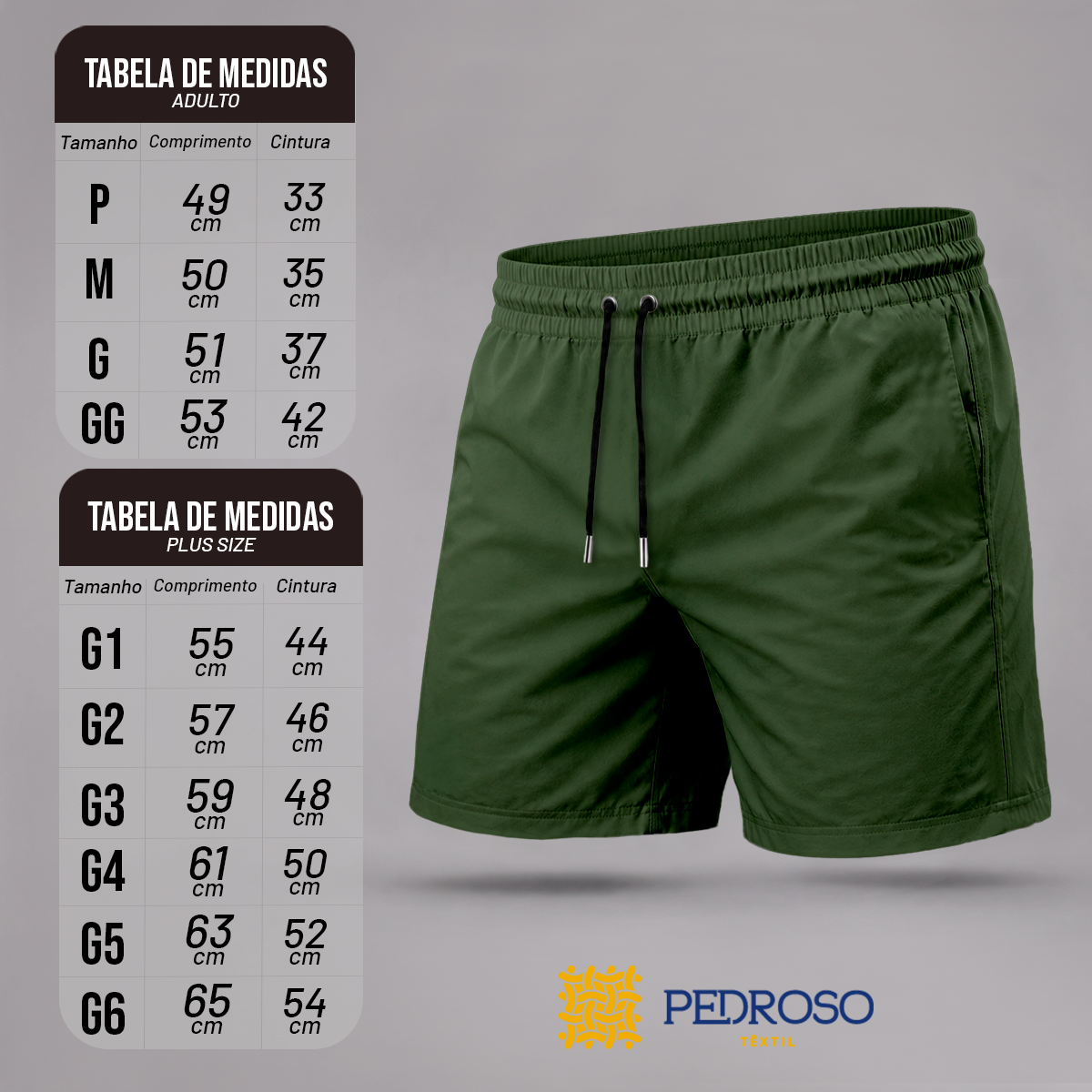 Bermuda Tactel Elastano Masculina (10 PEÇAS POR VARIAÇÃO)