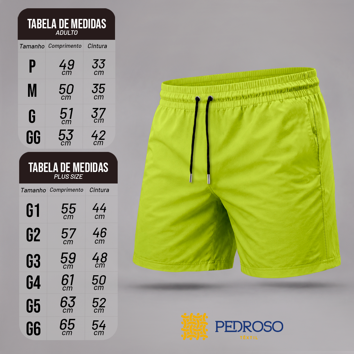 Bermuda Tactel Elastano Masculina (10 PEÇAS POR VARIAÇÃO)