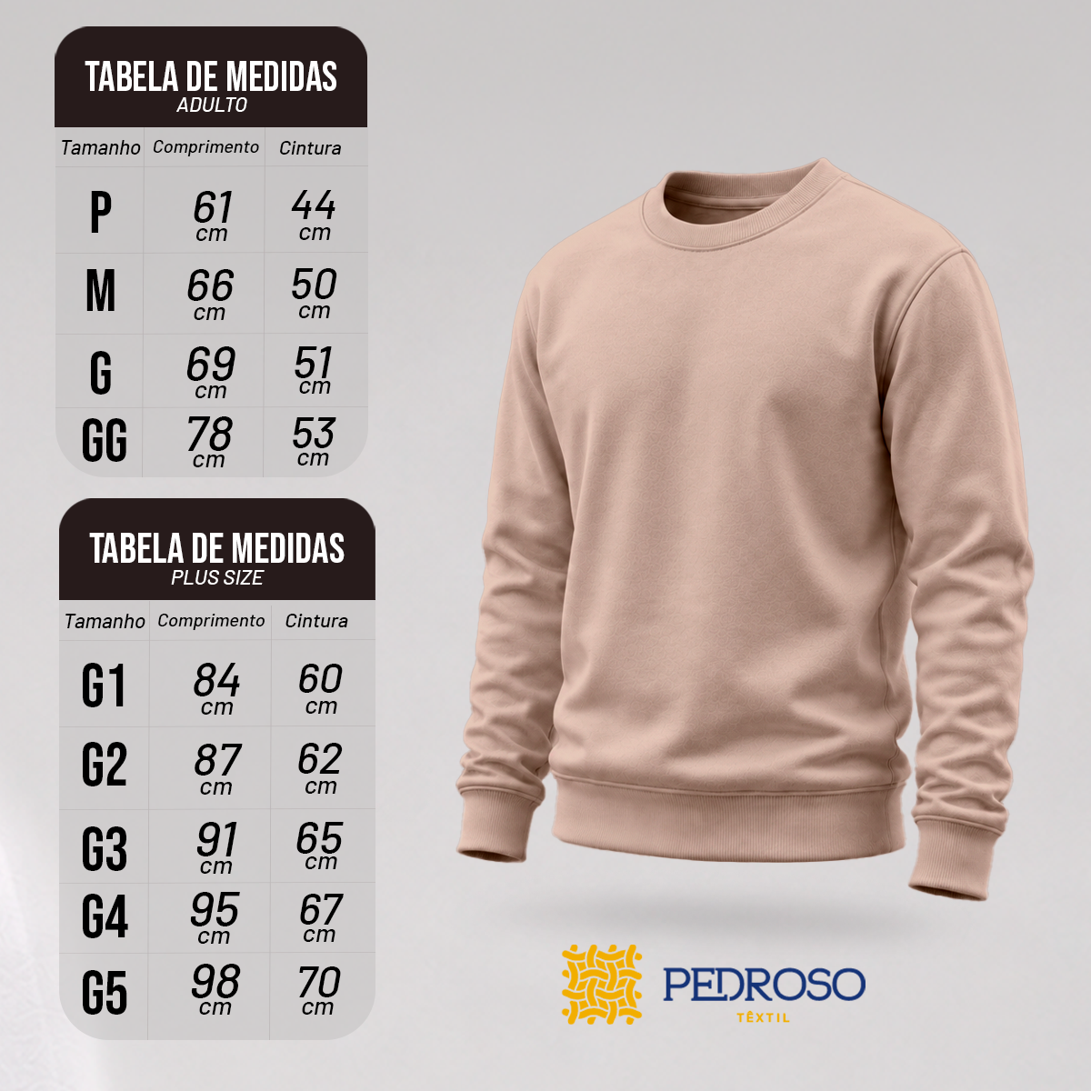 Blusa Moletom Careca Lisa Premium Slim Algodão Mácio