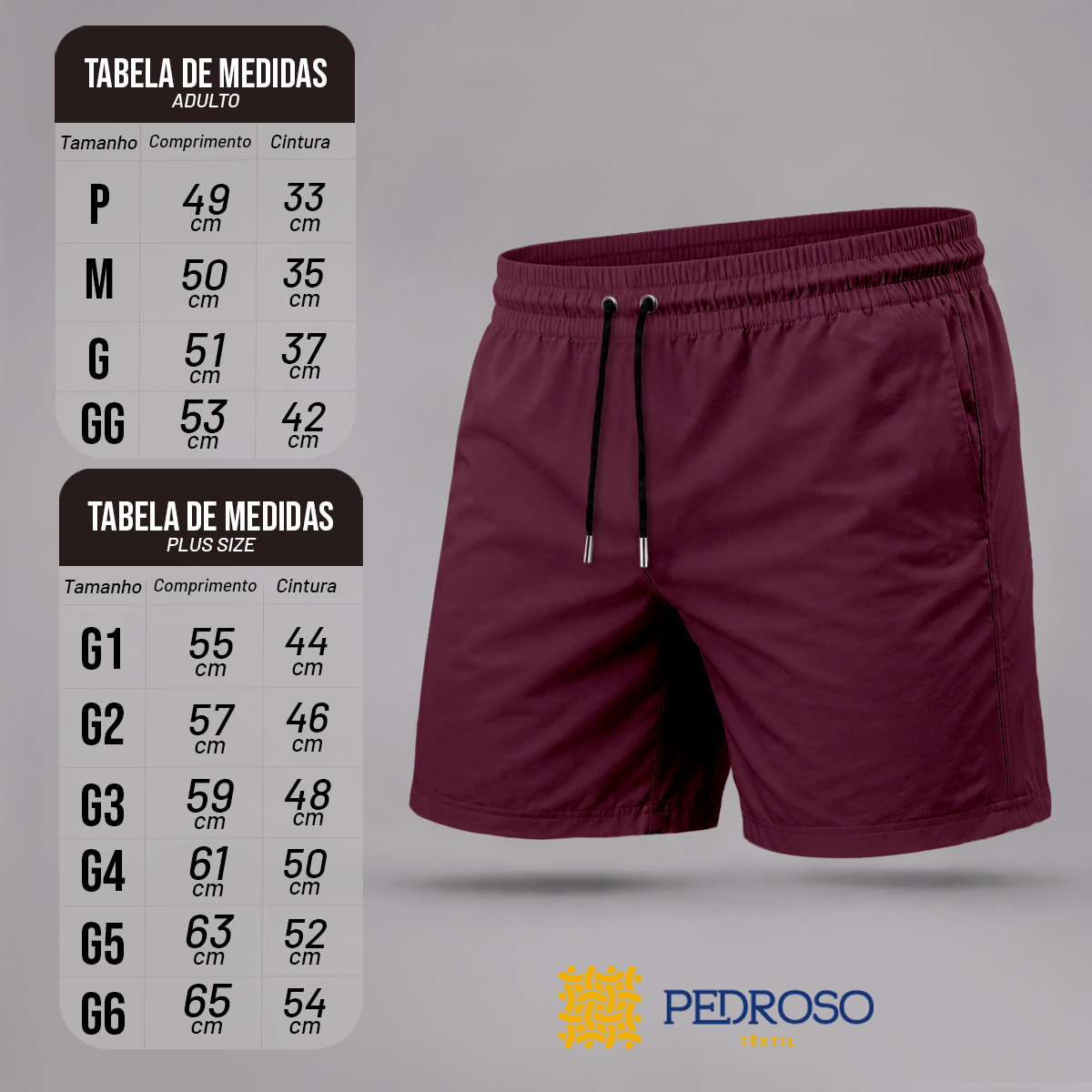 Bermuda Tactel Elastano Masculina (10 PEÇAS POR VARIAÇÃO)