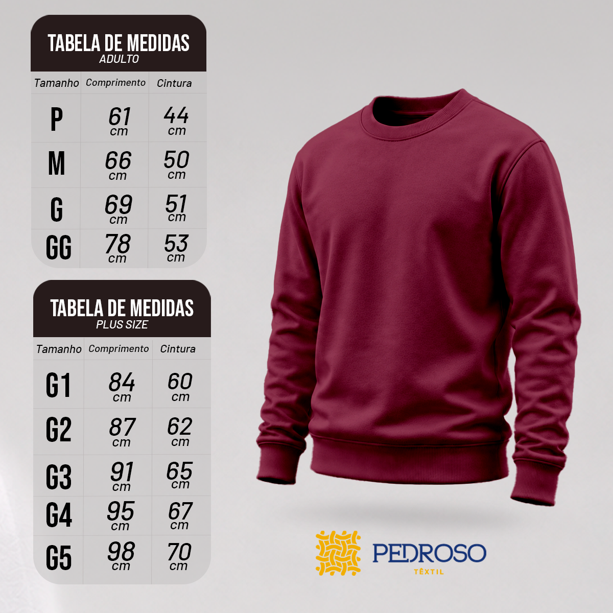 Blusa Moletom Careca Lisa Premium Slim Algodão Mácio