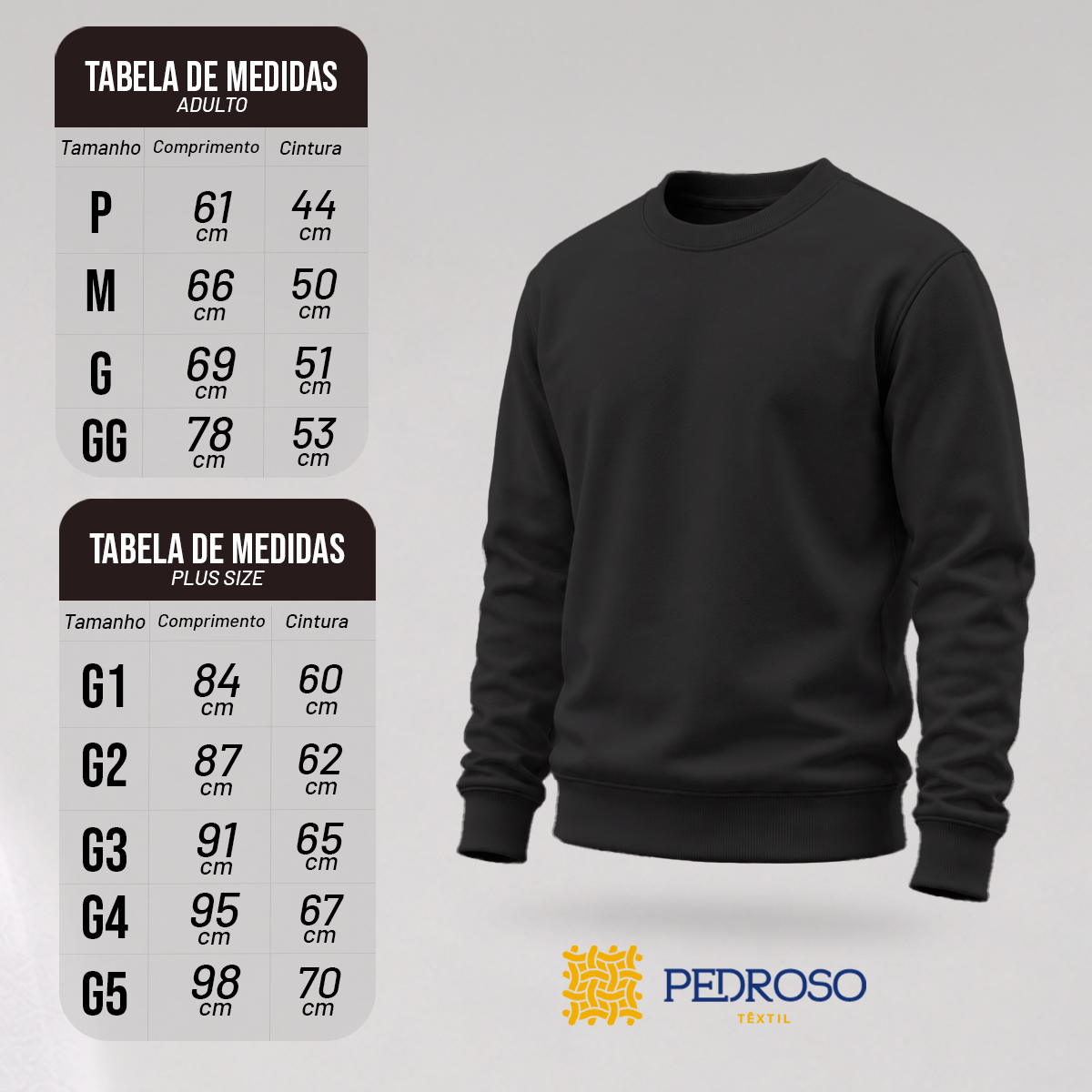 Blusa Moletom Careca Lisa Premium Slim Algodão Mácio
