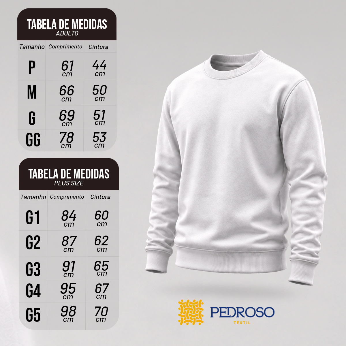 Blusa Moletom Careca Lisa Premium Slim Algodão Mácio
