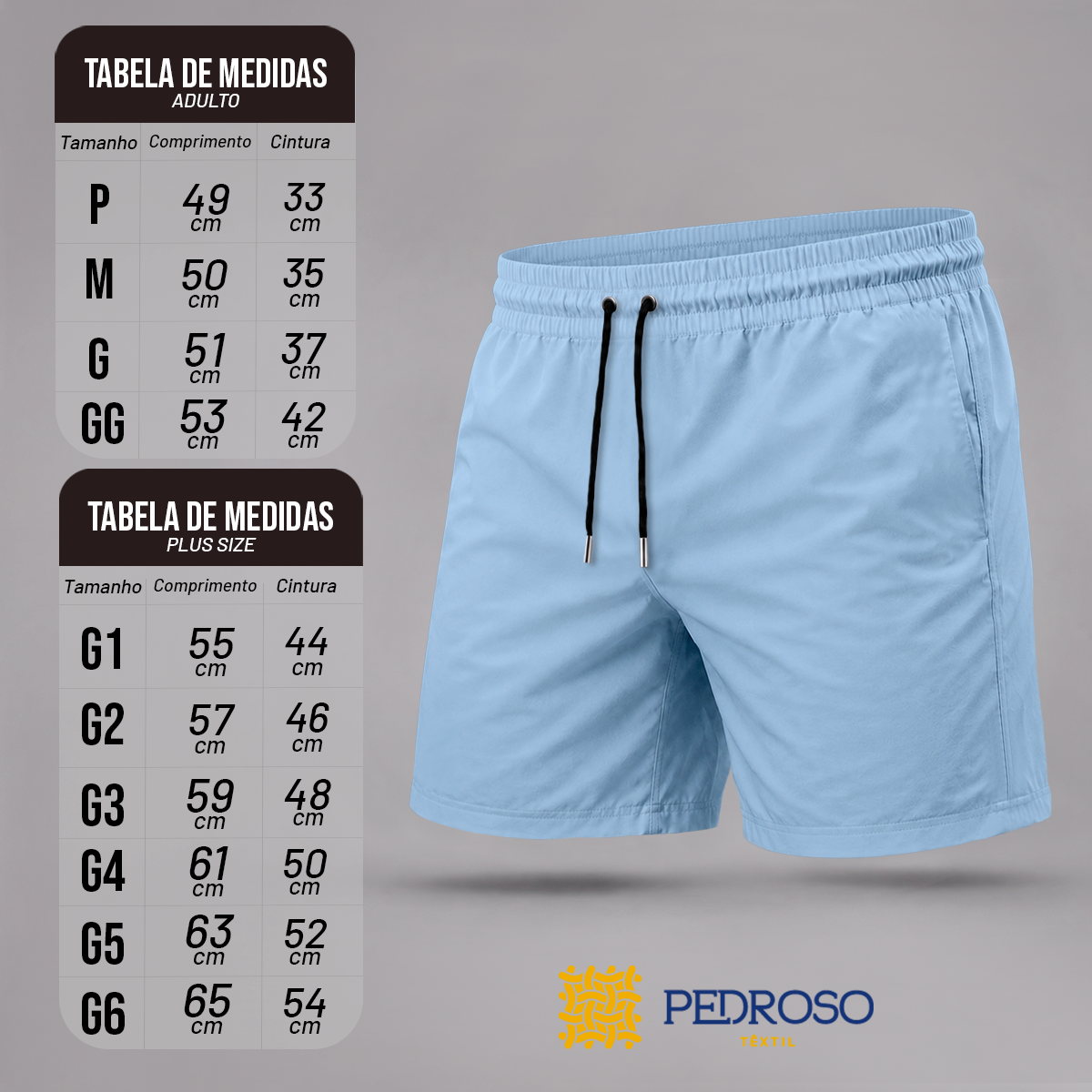 Bermuda Tactel Elastano Masculina (10 PEÇAS POR VARIAÇÃO)