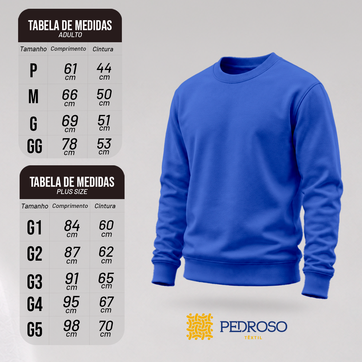 Blusa Moletom Careca Lisa Premium Slim Algodão Mácio