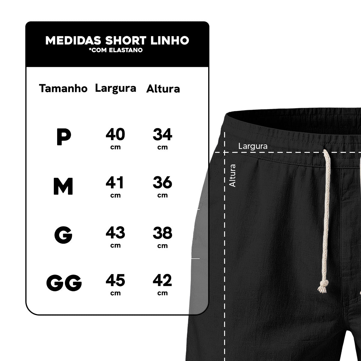 Bermuda Short Linho Masculino Básico Diversas Cores