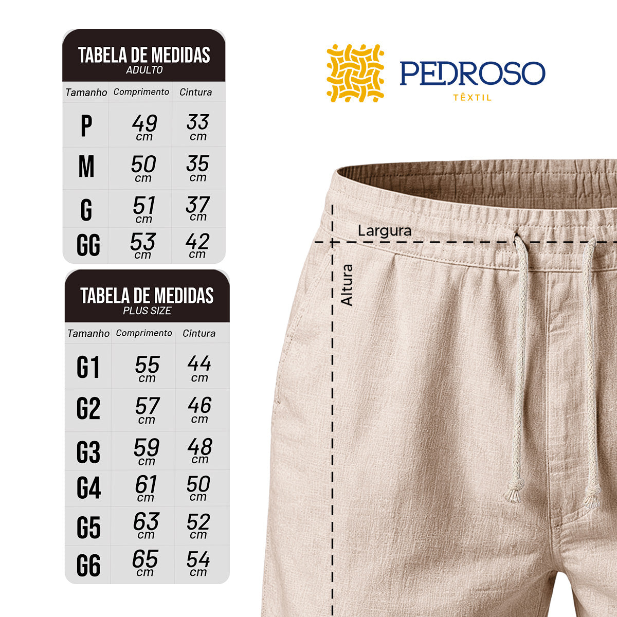 Bermuda Short Linho Masculino Básico Diversas Cores (10 PEÇAS POR VARIAÇÃO)