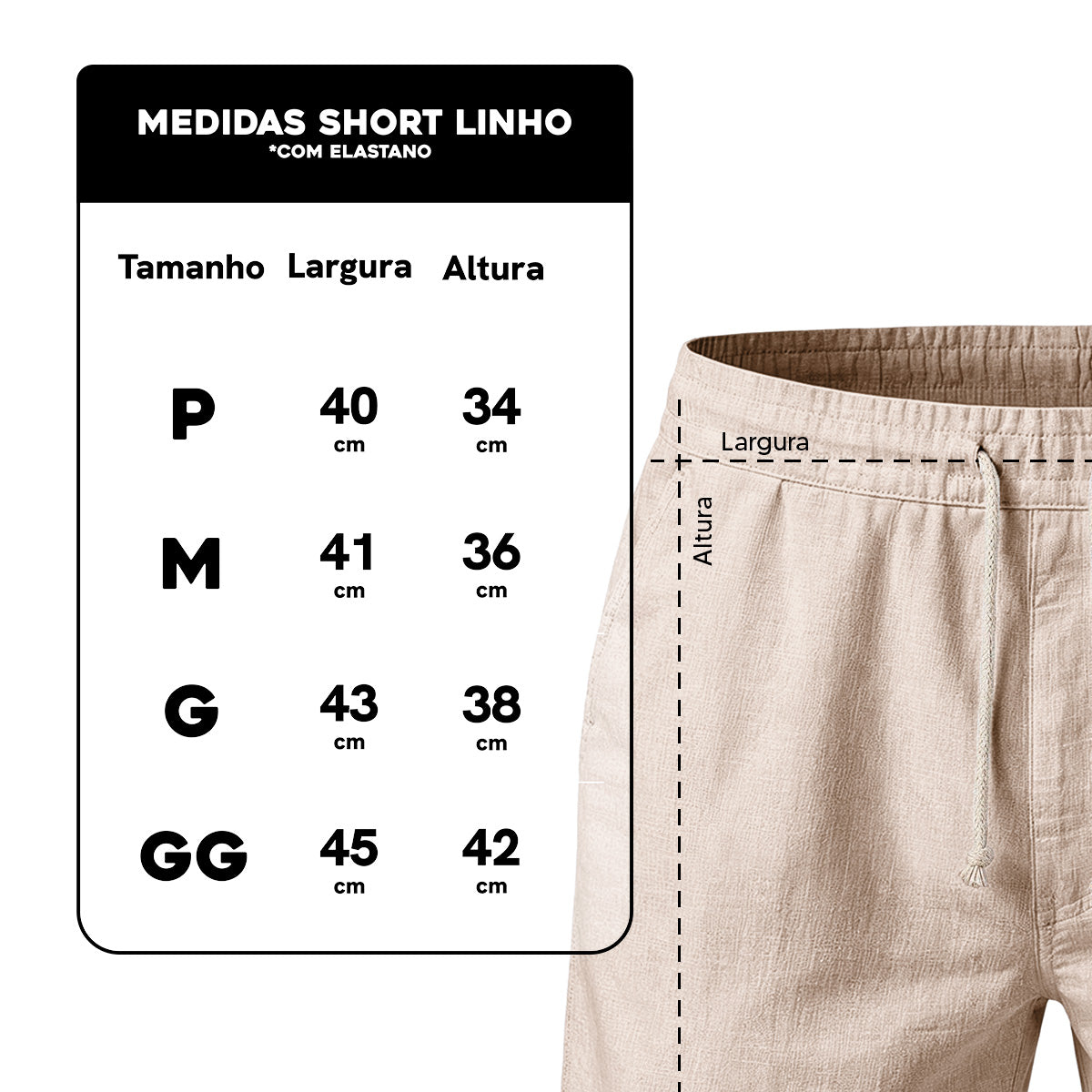 Bermuda Short Linho Masculino Básico Diversas Cores