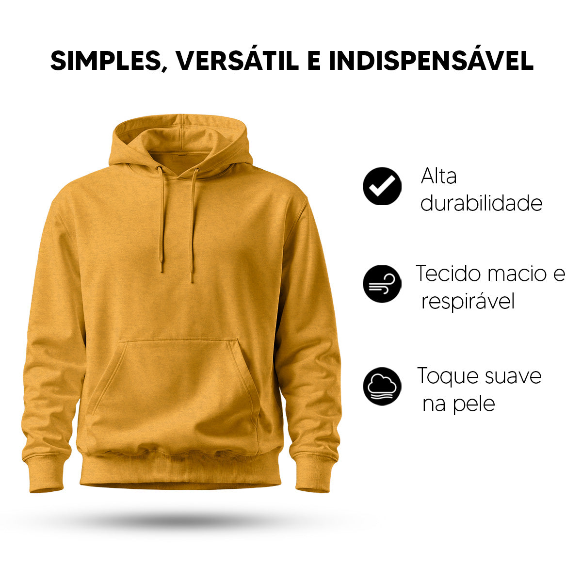 Blusa Moletom Canguru Lisa Premium Slim Algodão (10 PEÇAS POR VARIAÇÃO)