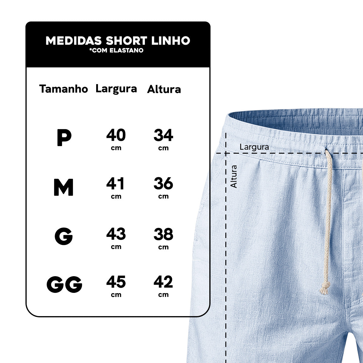 Bermuda Short Linho Masculino Básico Diversas Cores