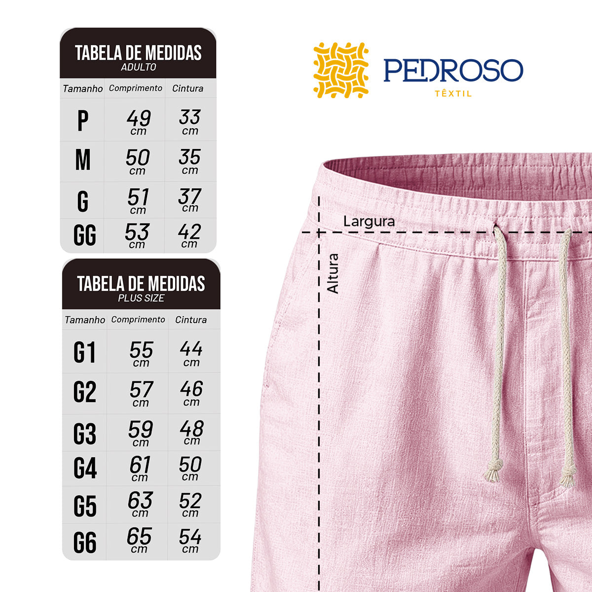 Bermuda Short Linho Masculino Básico Diversas Cores (10 PEÇAS POR VARIAÇÃO)