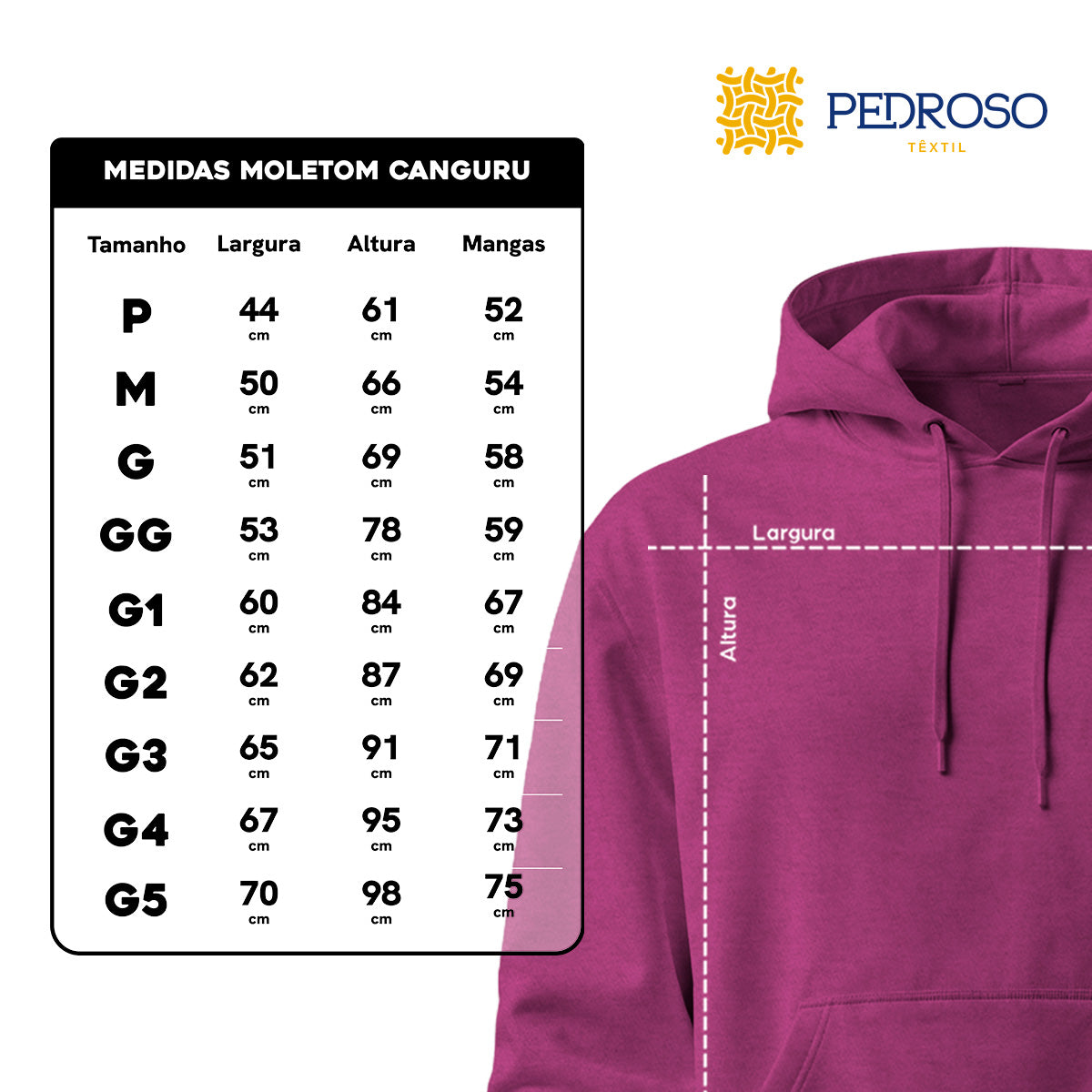 Blusa Moletom Canguru Lisa Premium Slim Algodão Mácio