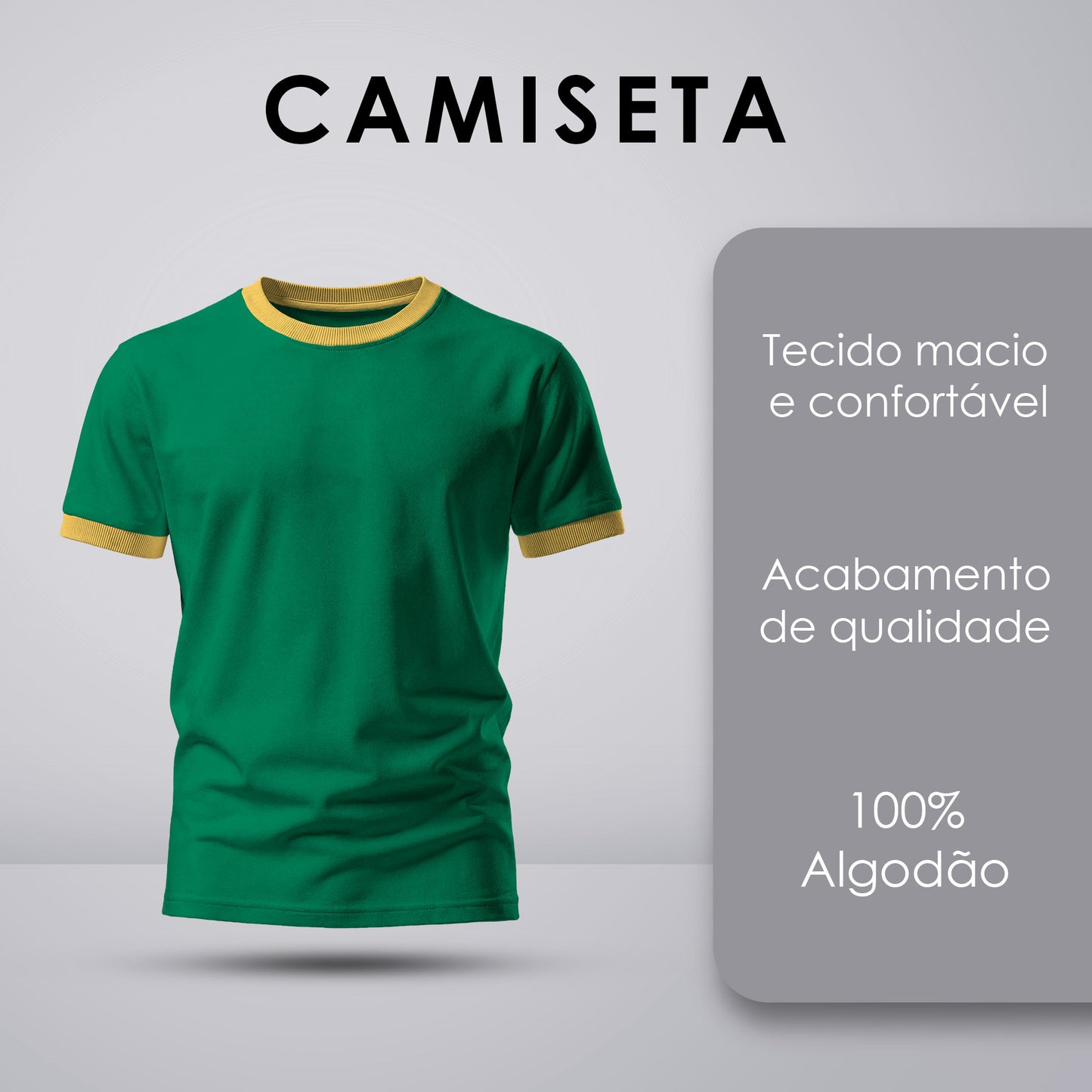 Camiseta Camisa Lisa Premium Slim Algodão Cores Variadas (10 PEÇAS POR VARIAÇÃO)