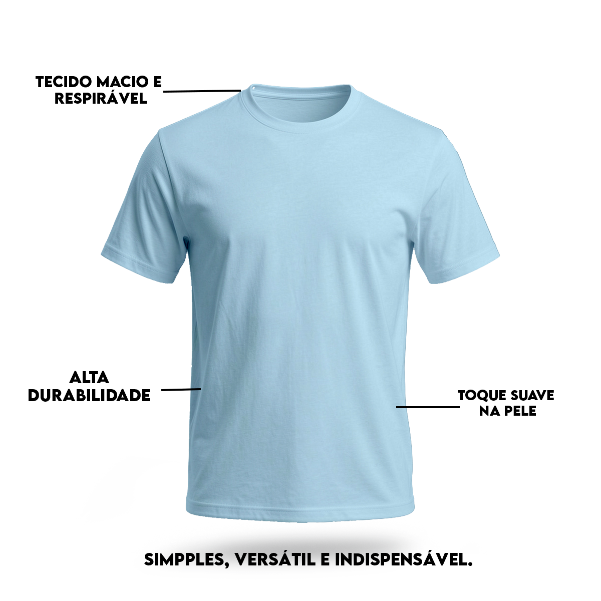 Camiseta Camisa Lisa Premium Slim Algodão Cores Variadas (10 PEÇAS POR VARIAÇÃO)