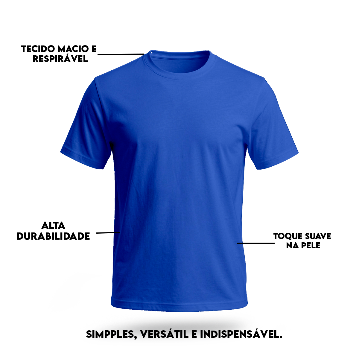 Camiseta Camisa Lisa Premium Slim Algodão Cores Variadas (10 PEÇAS POR VARIAÇÃO)