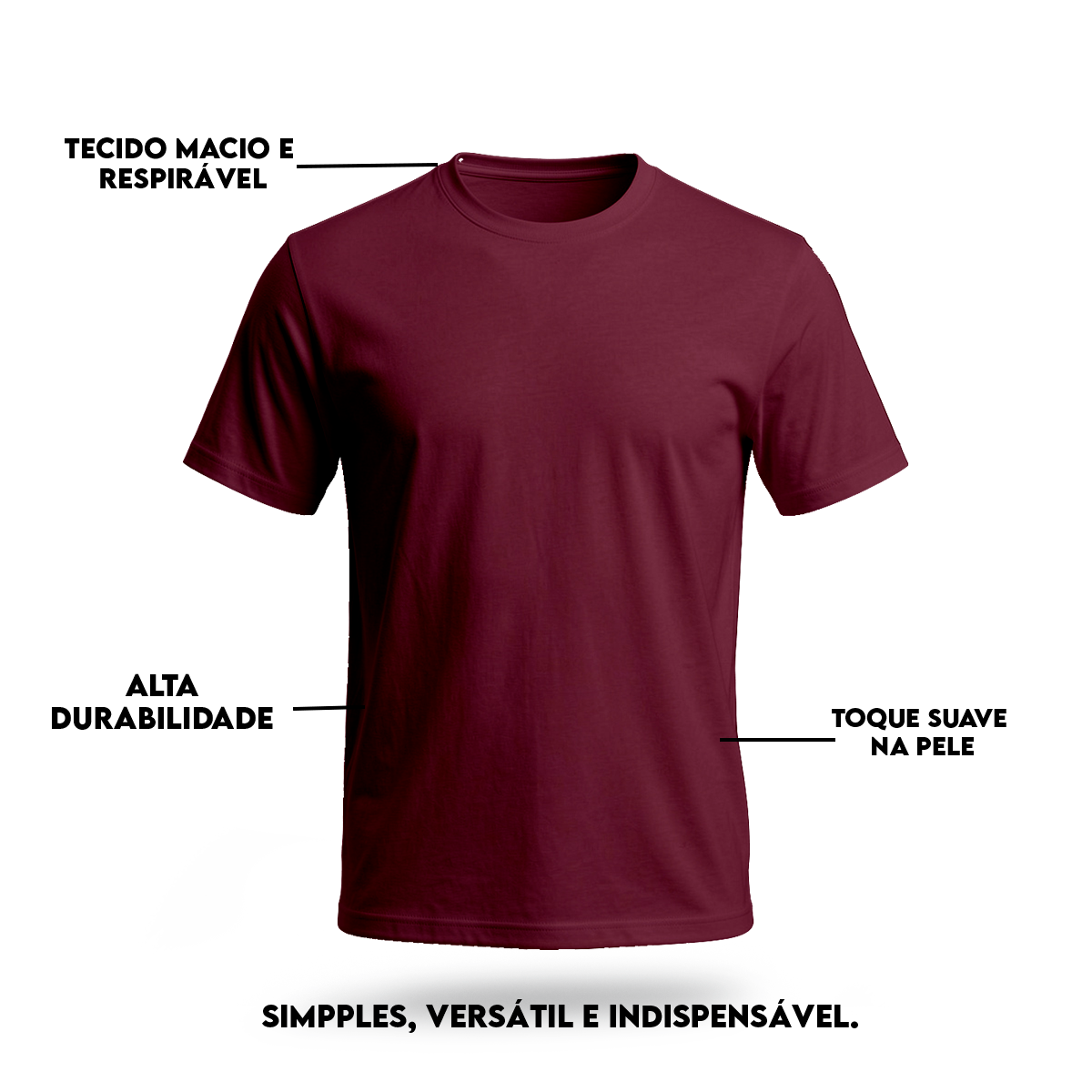 Camiseta Camisa Lisa Premium Slim Algodão Cores Variadas (10 PEÇAS POR VARIAÇÃO)