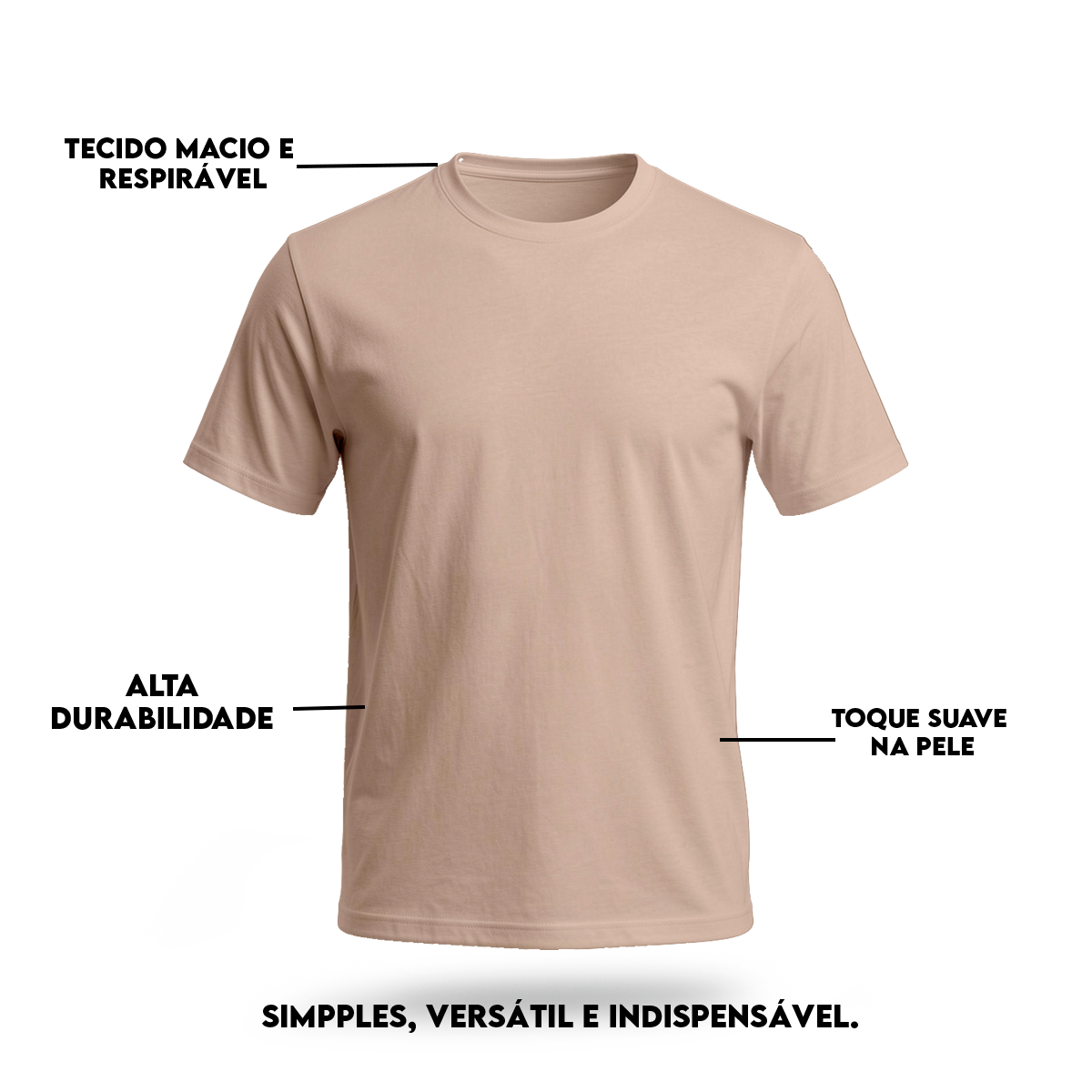 Camiseta Camisa Lisa Premium Slim Algodão Cores Variadas (10 PEÇAS POR VARIAÇÃO)