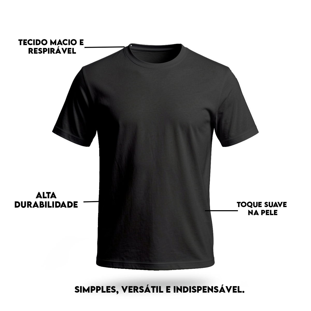 Camiseta Camisa Lisa Premium Slim Algodão Cores Variadas (10 PEÇAS POR VARIAÇÃO)