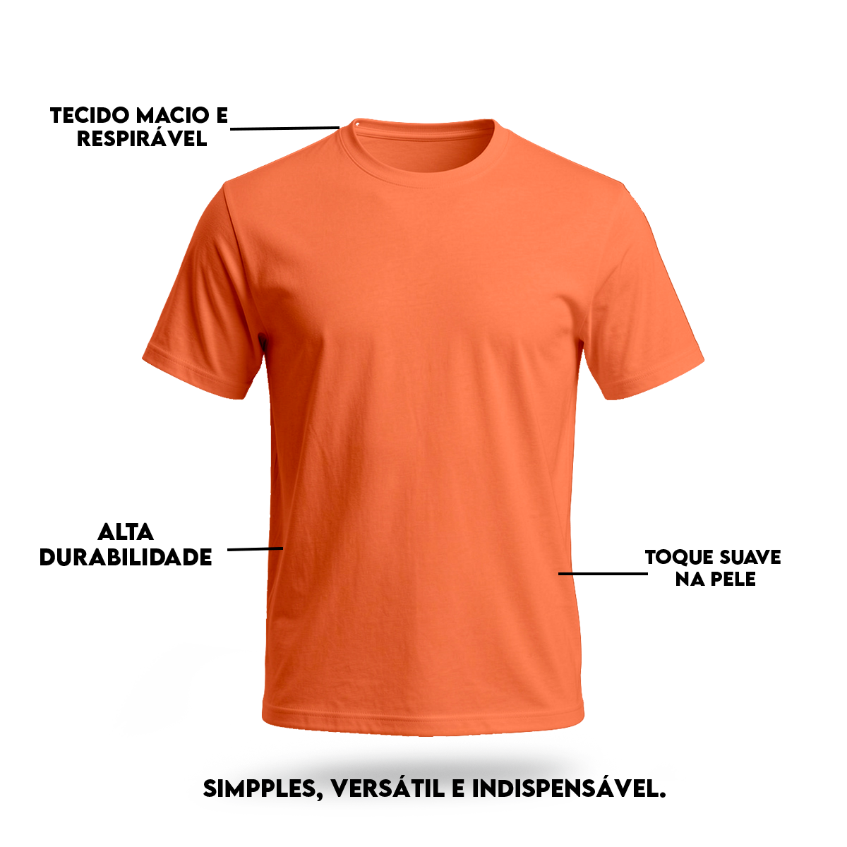 Camiseta Camisa Lisa Premium Slim Algodão Cores Variadas (10 PEÇAS POR VARIAÇÃO)