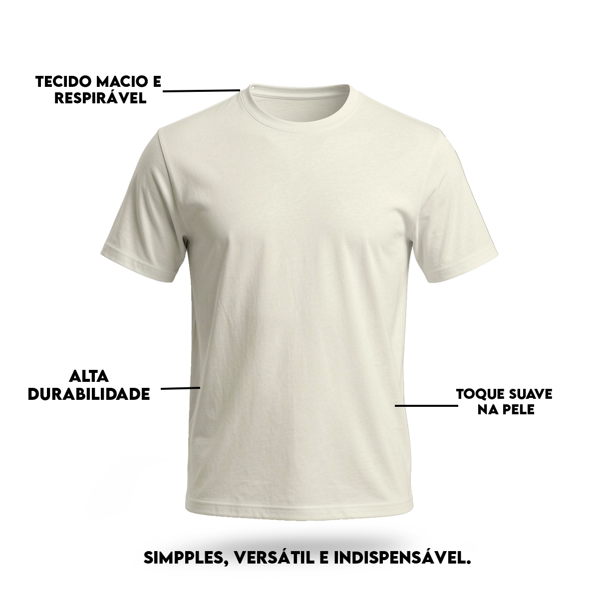 Camiseta Camisa Lisa Premium Slim Algodão Cores Variadas (10 PEÇAS POR VARIAÇÃO)