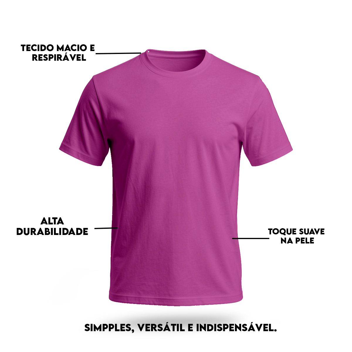Camiseta Camisa Lisa Premium Slim Algodão Cores Variadas (10 PEÇAS POR VARIAÇÃO)