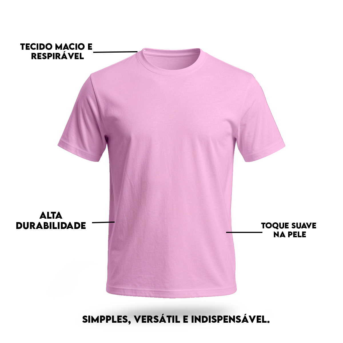 Camiseta Camisa Lisa Premium Slim Algodão Cores Variadas (10 PEÇAS POR VARIAÇÃO)