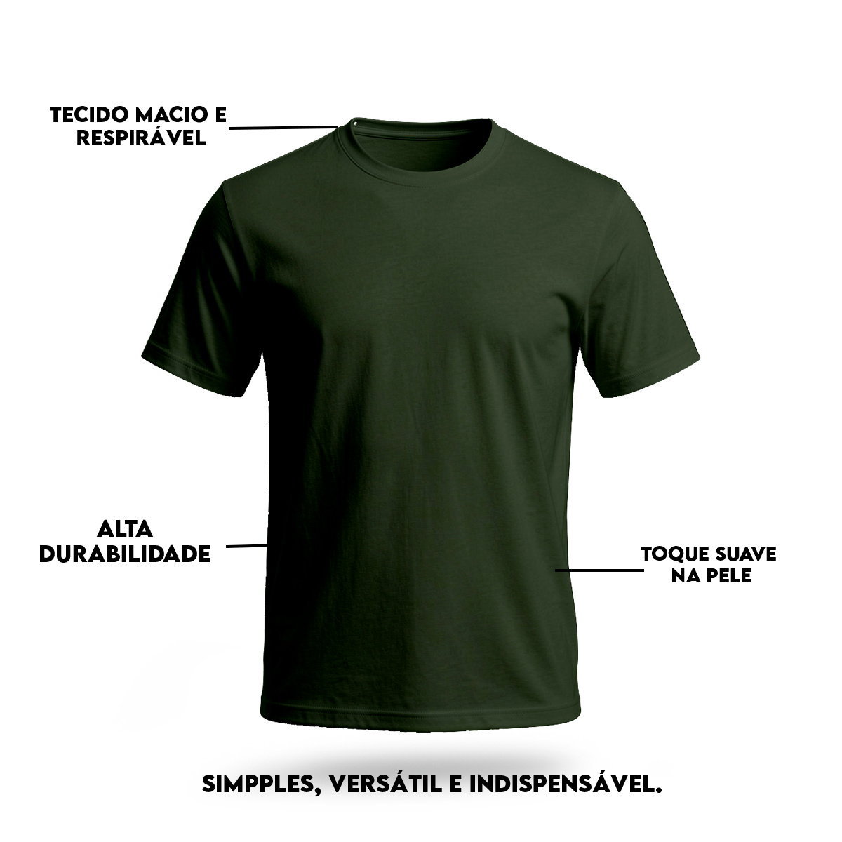 Camiseta Camisa Lisa Premium Slim Algodão Cores Variadas (10 PEÇAS POR VARIAÇÃO)