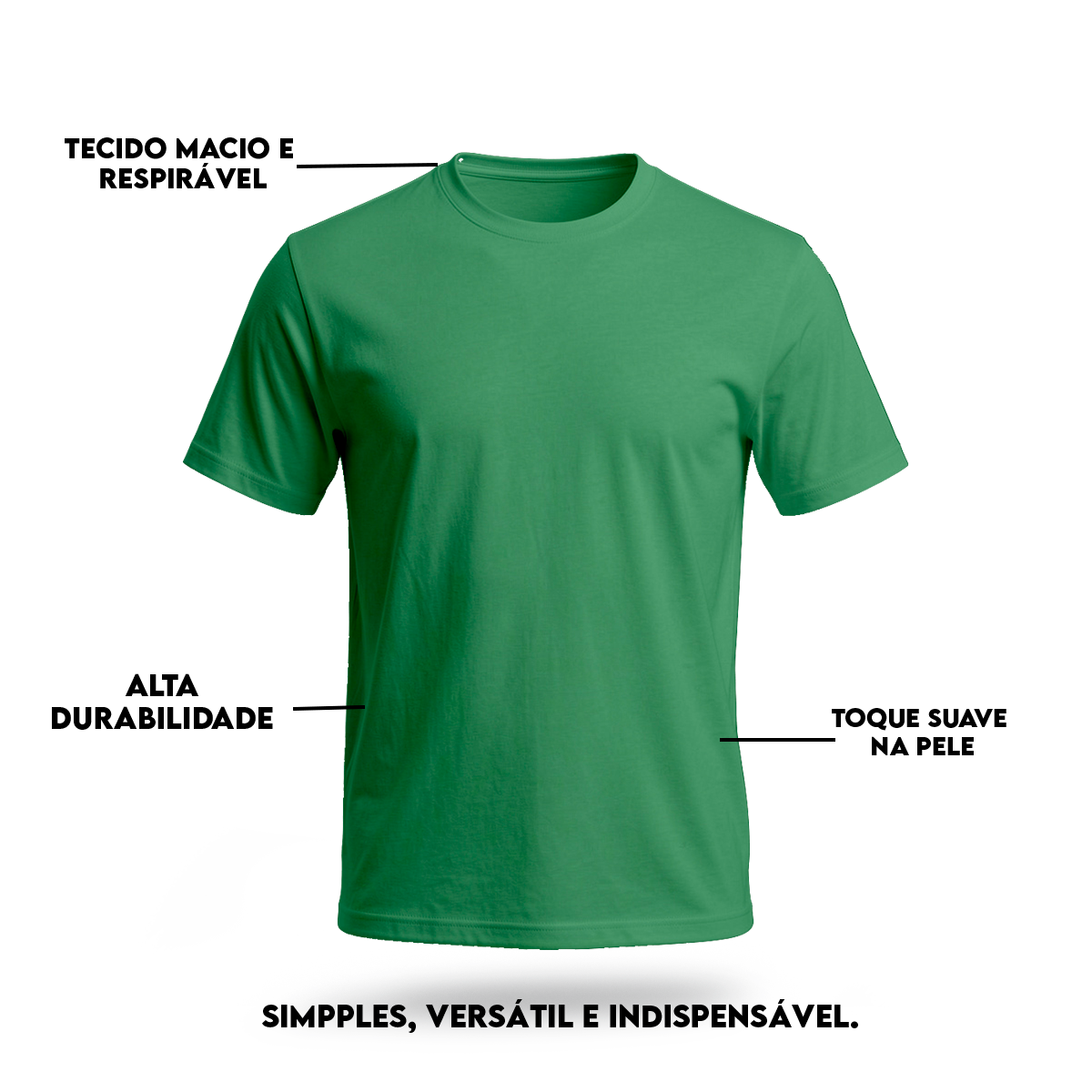 Camiseta Camisa Lisa Premium Slim Algodão Cores Variadas