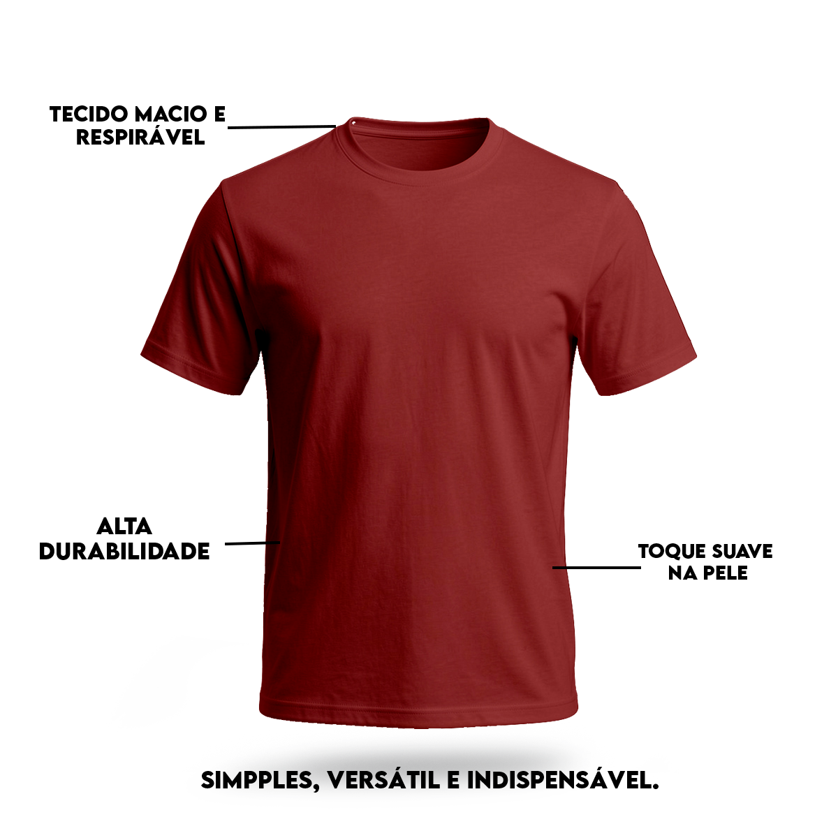 Camiseta Camisa Lisa Premium Slim Algodão Cores Variadas (10 PEÇAS POR VARIAÇÃO)