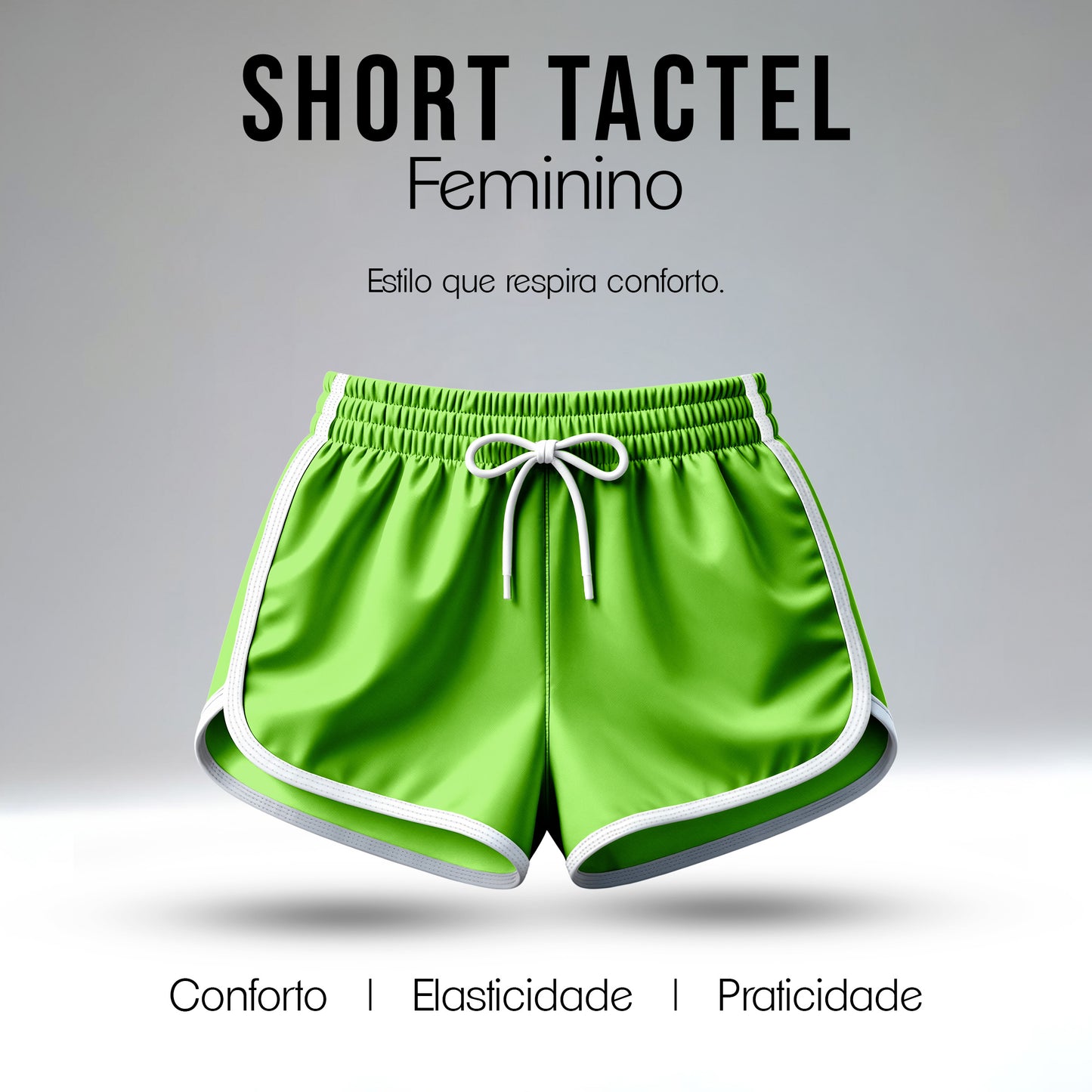 Short Tactel Feminino Cós Elástico Várias Cores