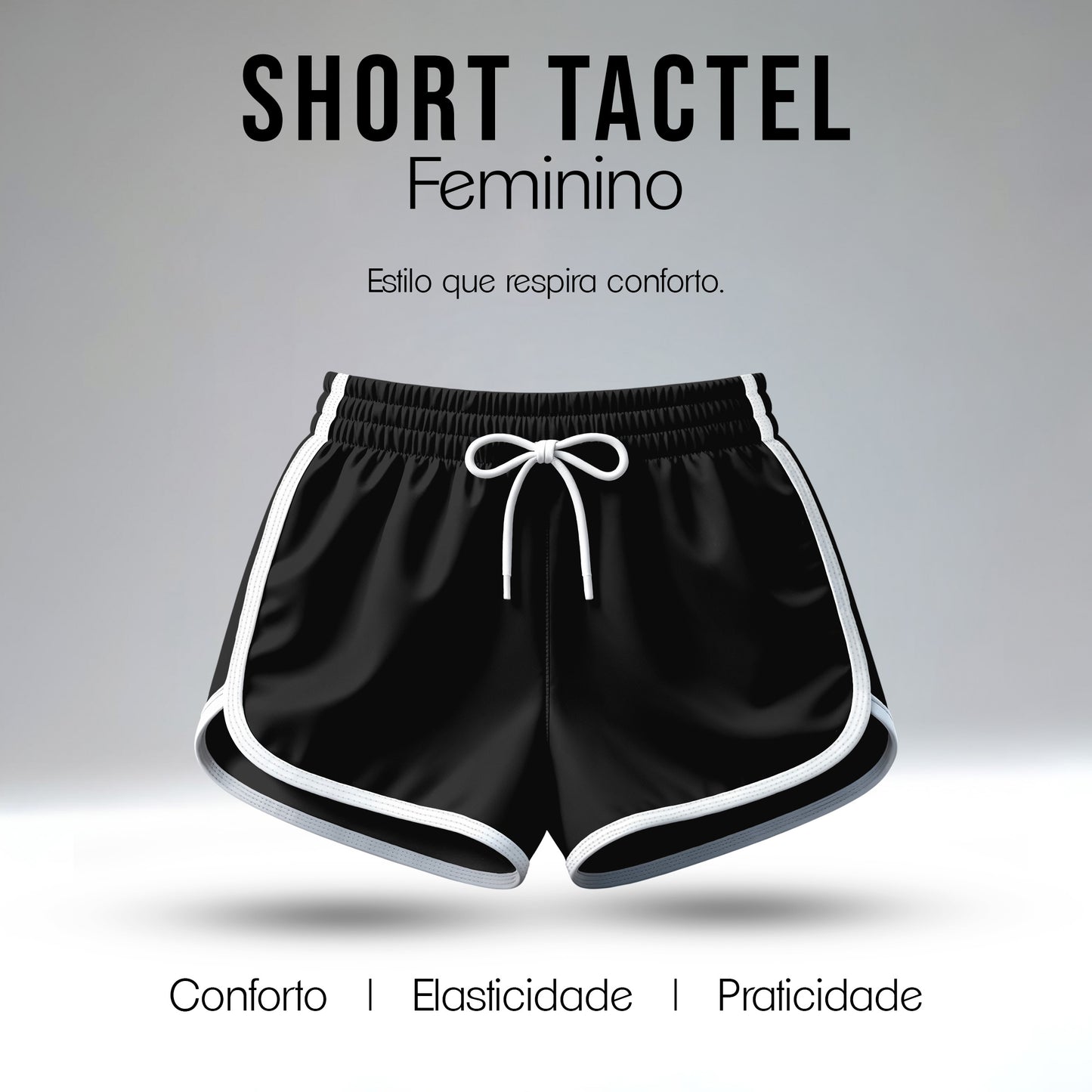 Short Tactel Feminino Cós Elástico Várias Cores