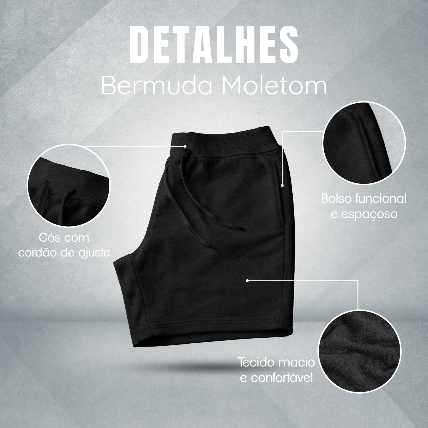 Bermuda Short Moletom Masculino Basico Diversas Cores