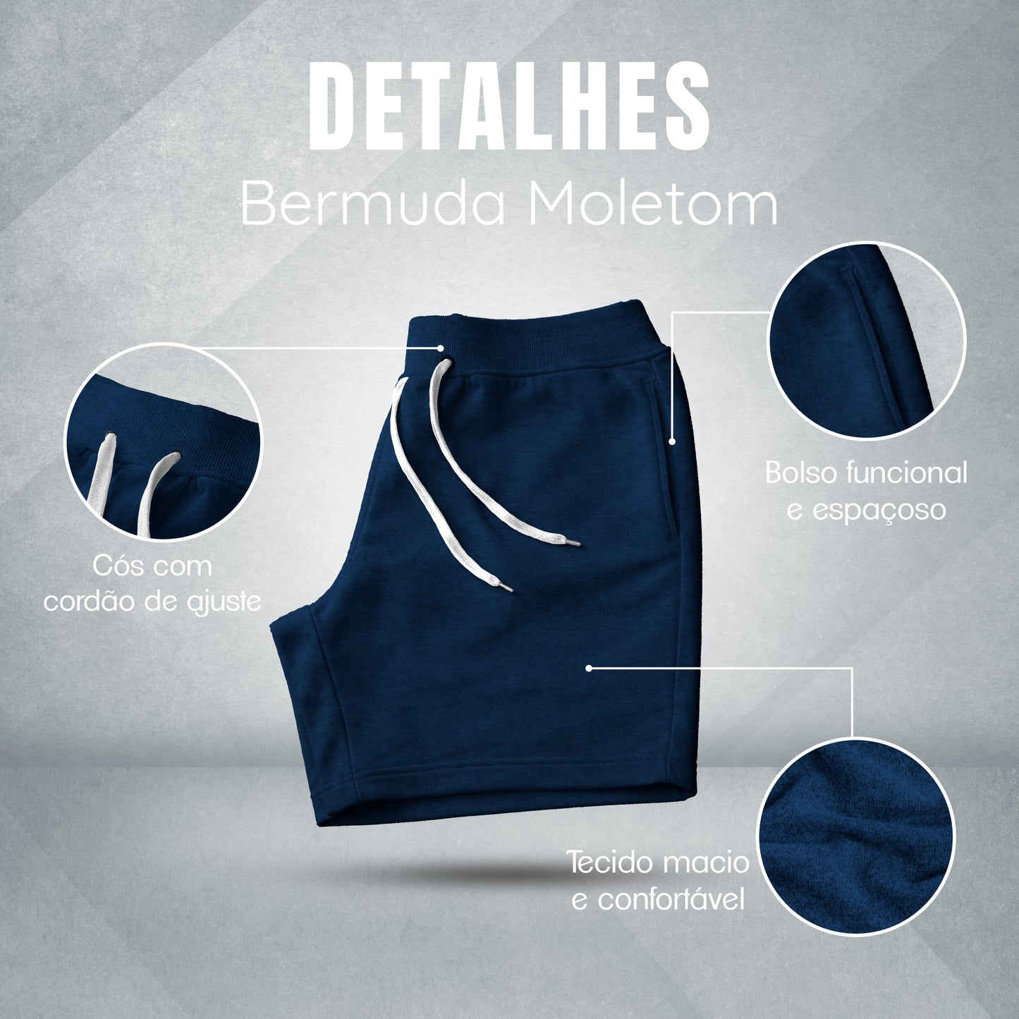 Bermuda Short Moletom Masculino Basico Diversas Cores