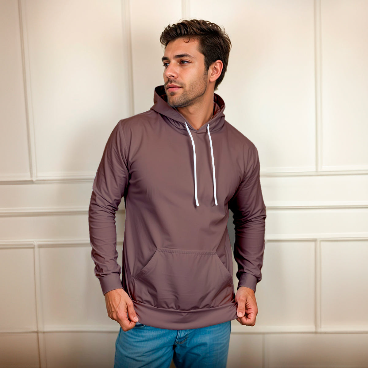 Blusa Moletom Canguru Lisa Premium Slim Algodão Mácio