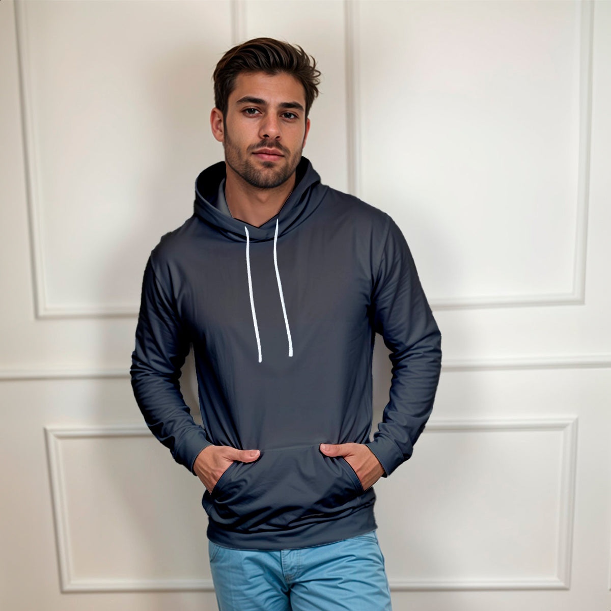 Blusa Moletom Canguru Lisa Premium Slim Algodão Mácio