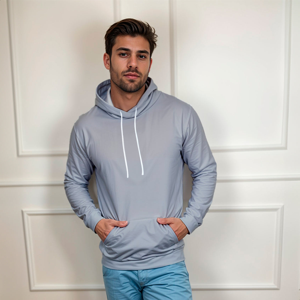 Blusa Moletom Canguru Lisa Premium Slim Algodão Mácio