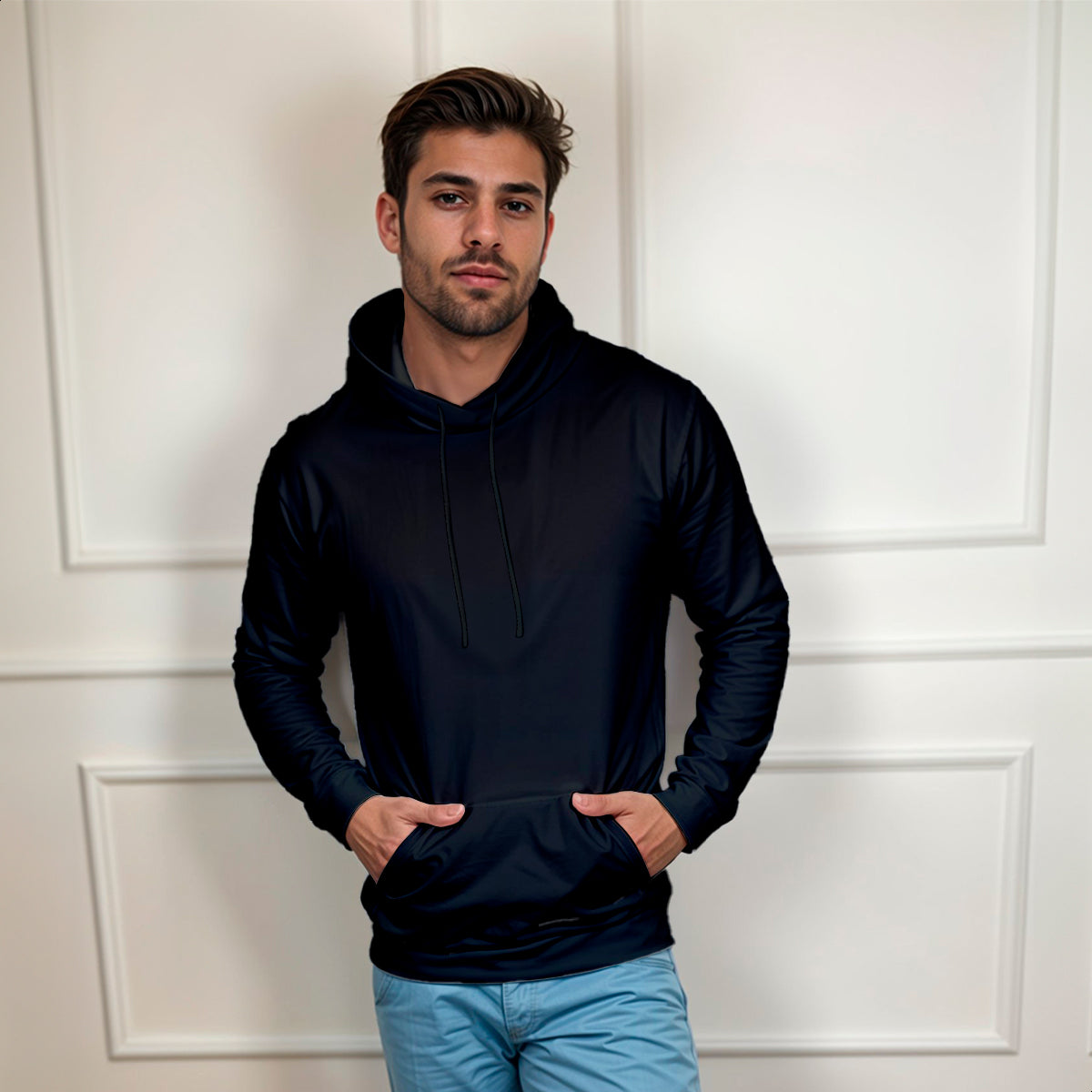 Blusa Moletom Canguru Lisa Premium Slim Algodão Mácio