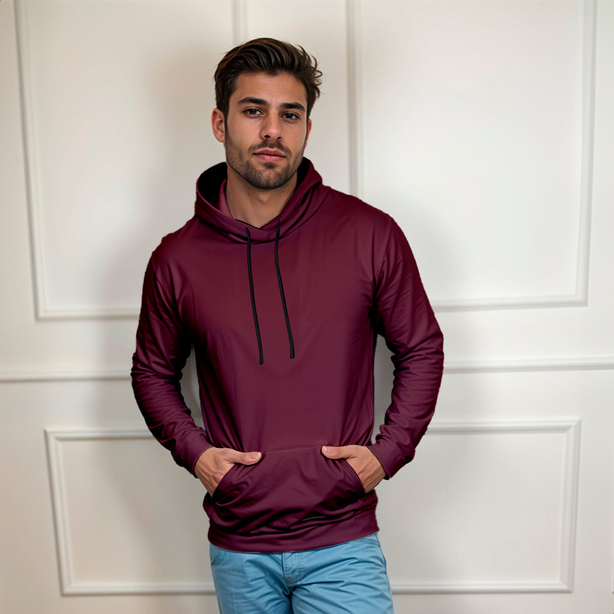 Blusa Moletom Canguru Lisa Premium Slim Algodão Mácio