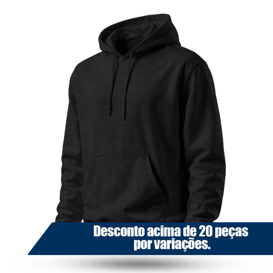 Blusa Moletom Canguru Lisa Premium Slim Algodão Mácio Unissex